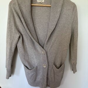 Kenji Women's Grayish/ tan Sweater 100% cotton with 3/4 sleeves